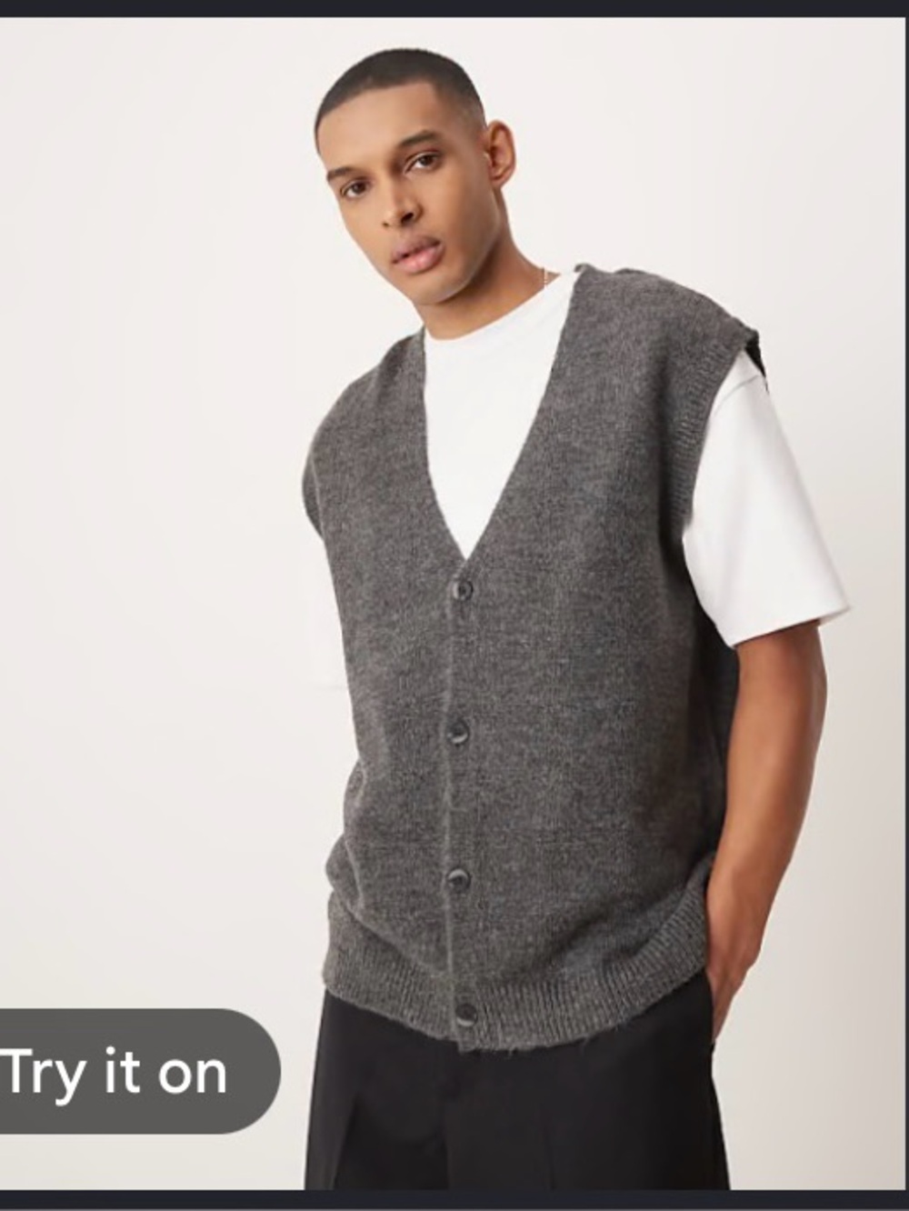 PERRY ELLIS Charcoal Gray V-Neck Button Front Men’s Vest
SIZE 5XLT